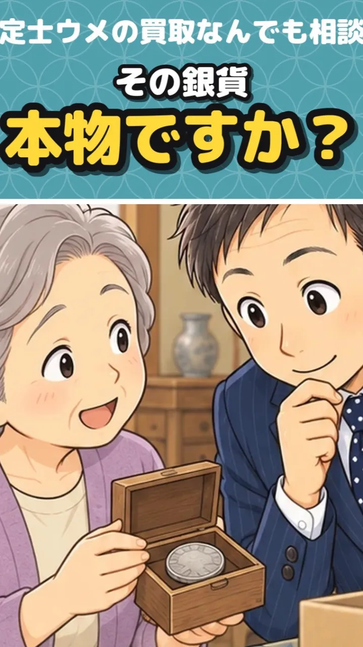 遺品整理で出てきた、古い銀貨。